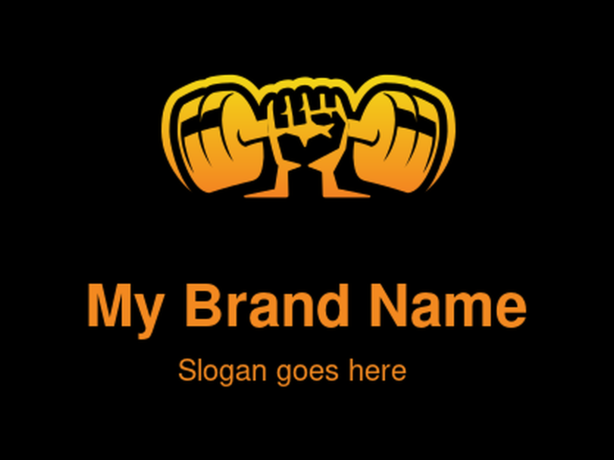 Barbell and Fist Logo Design